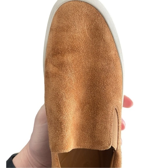 Vince Ginelle Suede Slip On Sneakers 9.5 Tan Leather - Picture 3 of 6